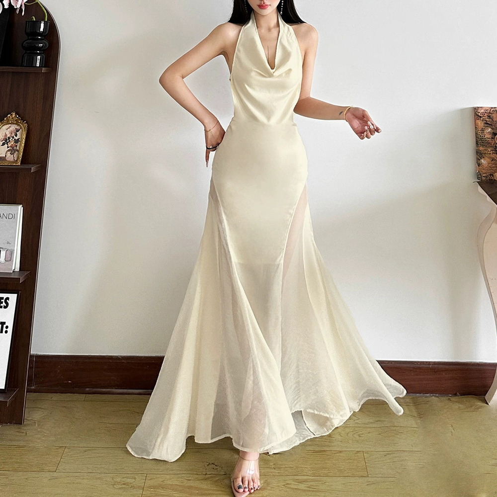 Zara Summer Fitted Halter Long Dress